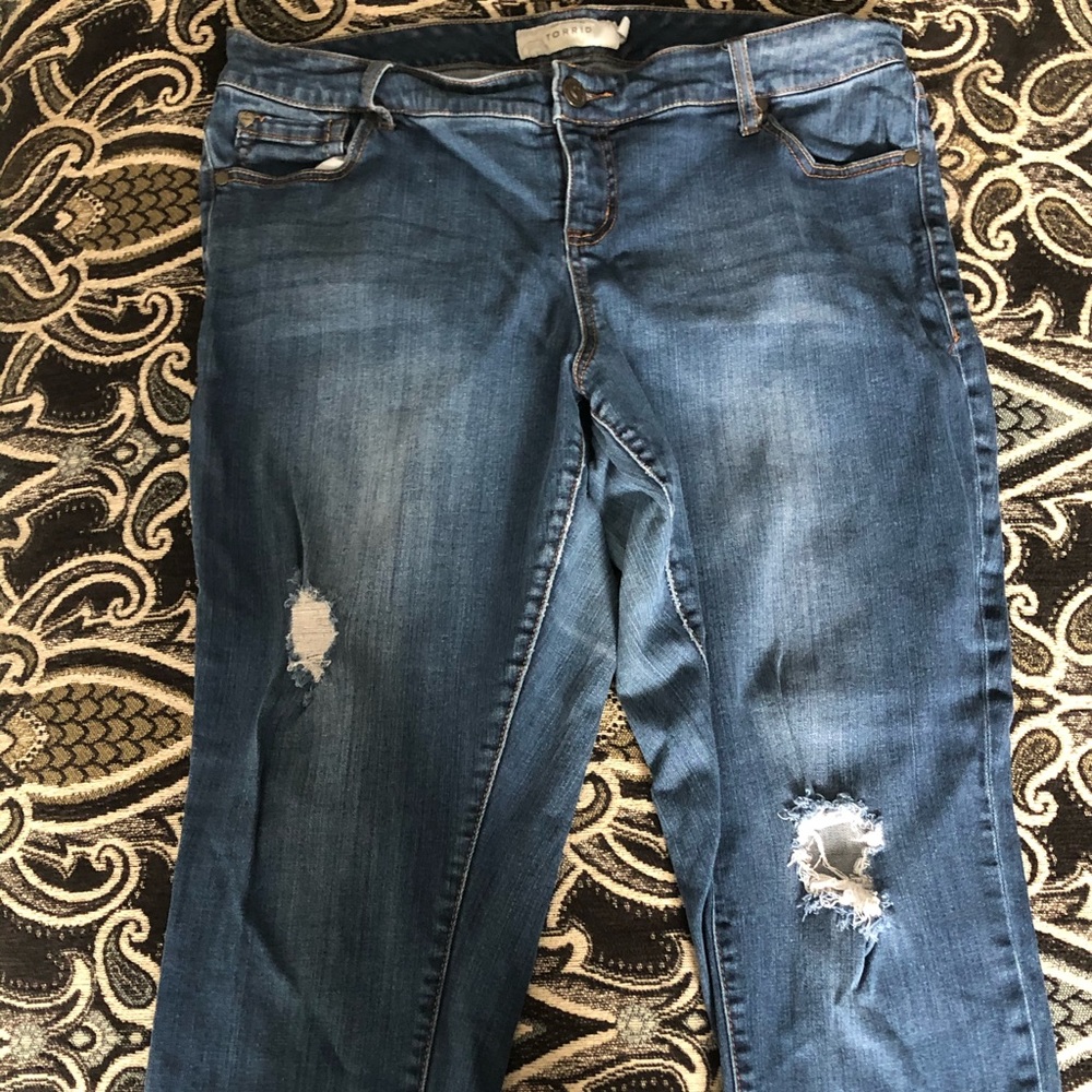 Blue denim jeans